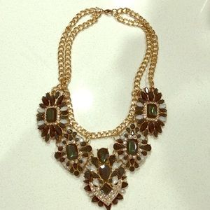 Emerald costume necklace
